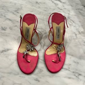 Jimmy choo pink Swarovski crystal sandals